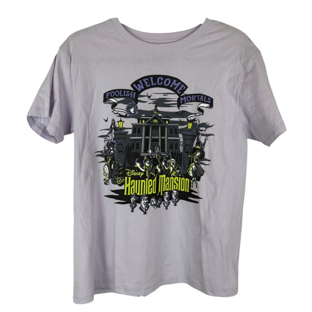 Like New Lavender Disney The Haunted Mansion 100% Cotton Graphic Print Tee - S